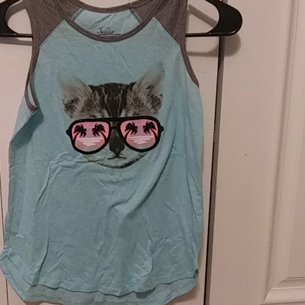 NWOT Justice Sz12 Cat with Sunglasses Tank Top